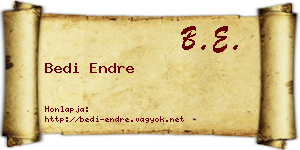 Bedi Endre névjegykártya